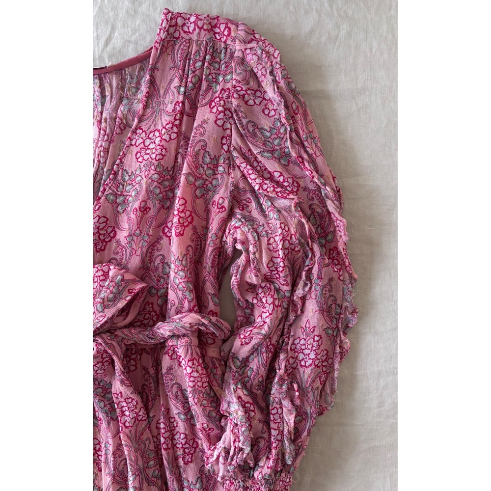 Marea by Liz Joy Cala Rosado Pink Floral Ruffle Mini Dress - Size M - Picture 4 of 14